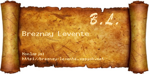 Breznay Levente névjegykártya